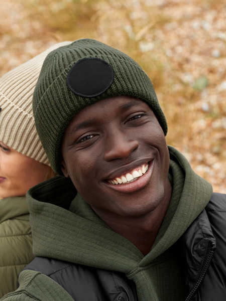 Circular Fashion Patch Beanie - Graphite Grey / Black