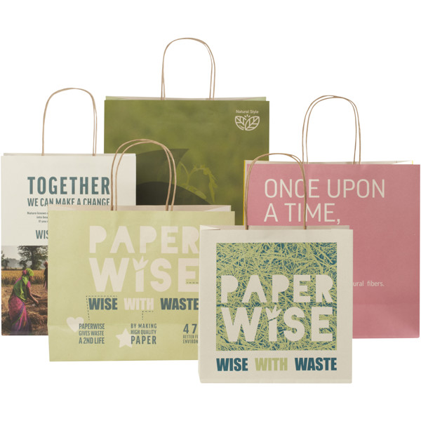 Agricultural waste 150 g/m2 paper bag with twisted handles - XX large