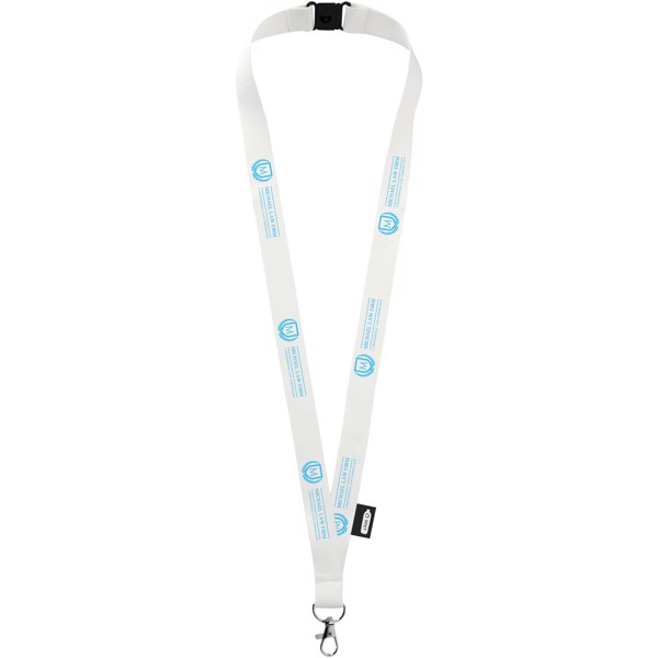 Lanyard Tom in PET riciclato con sgancio di sicurezza - Bianco