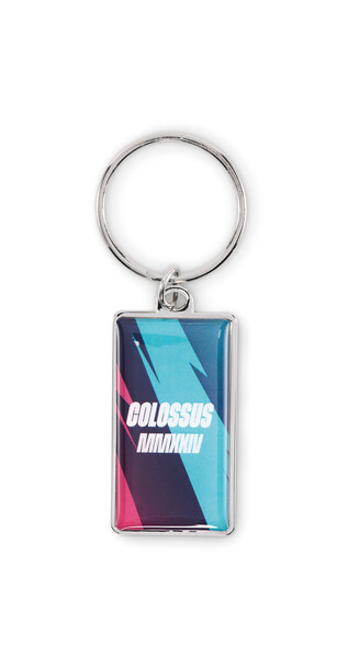 Rectangle iron, domed keychain - Full colour