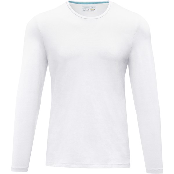 Ponoka langærmet økologisk t-shirt til mænd - Hvid / 3XL