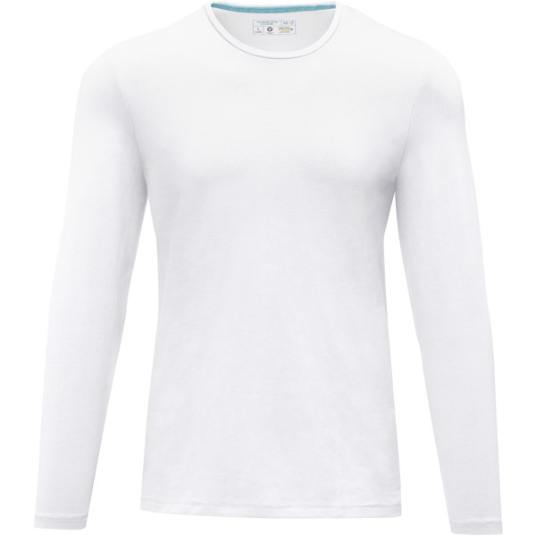 Ponoka long sleeve men's GOTS organic t-shirt - White / M