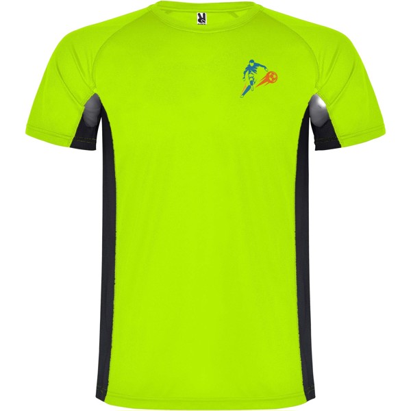 T-shirt sportiva a maniche corte da uomo Shanghai - Verde fluo / Nero / M