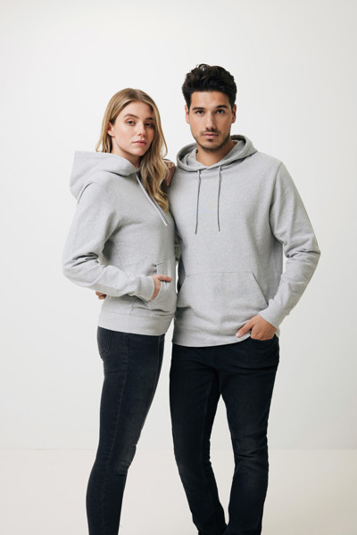 Sweat à capuche en coton recyclé et non teinté Iqoniq Torres - Heather Grey / XL