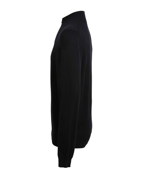 Men's Quarter-Zip Knitted Sweater - Black / XL