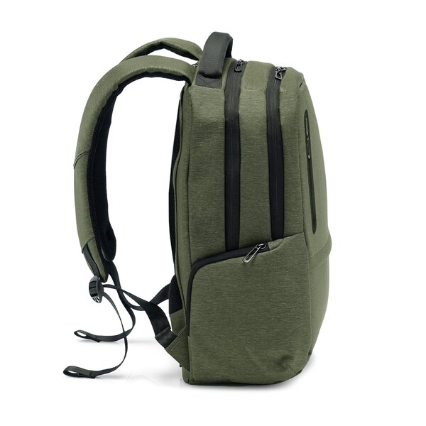 BOSTON. Voděodolný dvoubarevný nylonový batoh na 17'' notebook - Tmavě Zelená