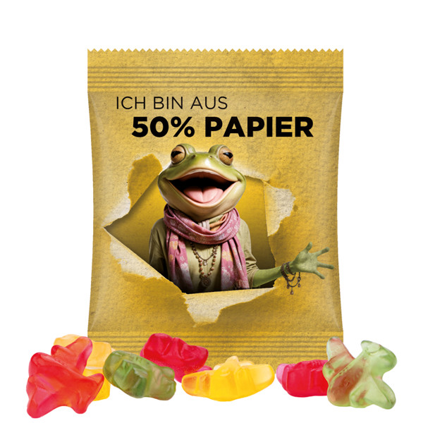 Minitüte,10 g, recyclingfähiges Papier weiß, Trolli Fruchtgummi Flugzeuge | Trolli Fruchtgummi Flugzeuge, 10 g