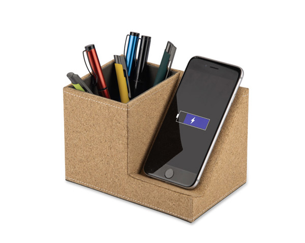 Desk organizer with inductive charger COVBI