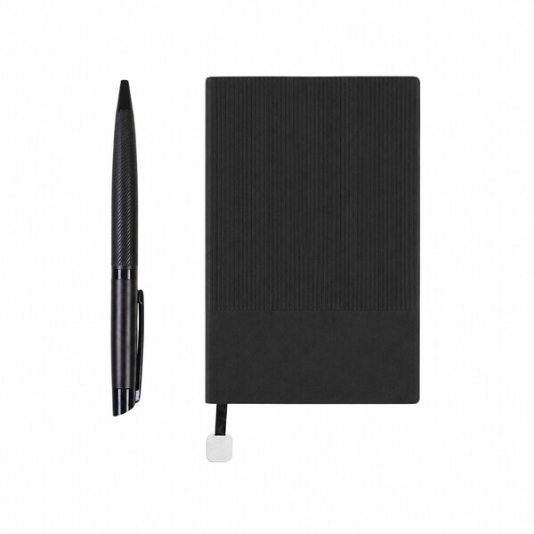 CHANTAL Set aus Kugelschreiber und Notizbuch A5 - Schwarz