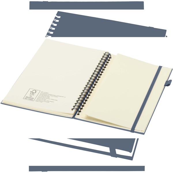 Liss A5 recycled plastic hard cover spiral notebook - Ocean Blue