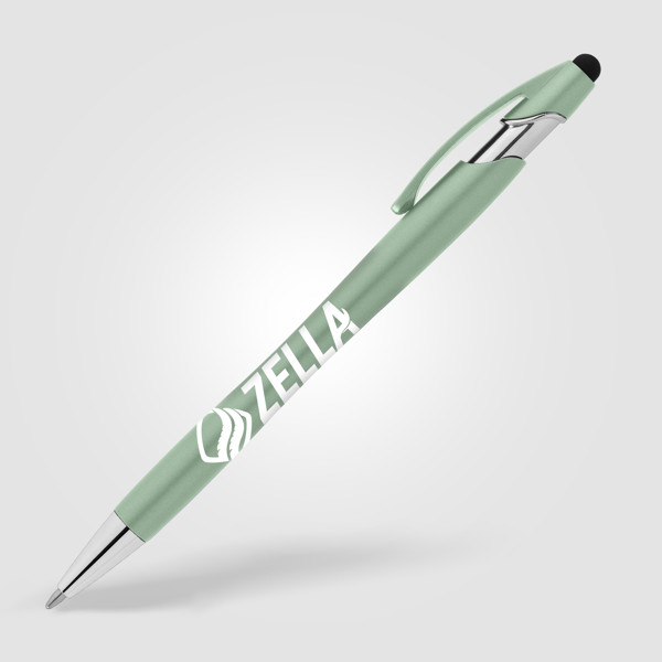 Stylo recyclé La Jolla avec stylet + encre anti-fraude - Sarcelle / Jet d’encre 4 couleurs