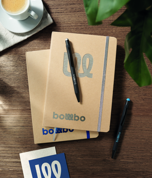 DIN A5 Notizbuch für Gravur Route - Silber