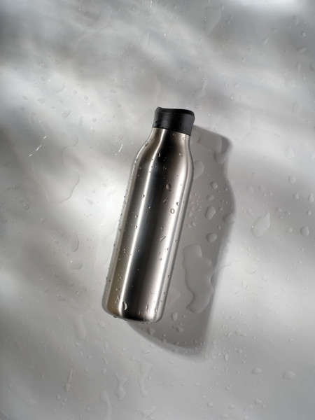Bouteille d'eau 600ml en acier recyclé RCS Avira Alok - Argent