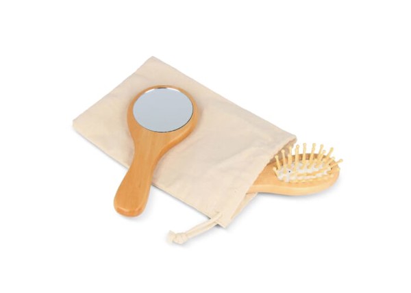 Bamboo Brush & Mirror set - Nature