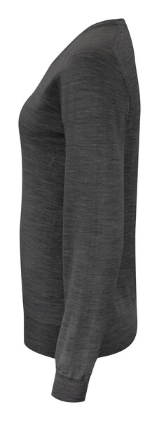 Merino V-Neck Woman Dark Grey melange XL