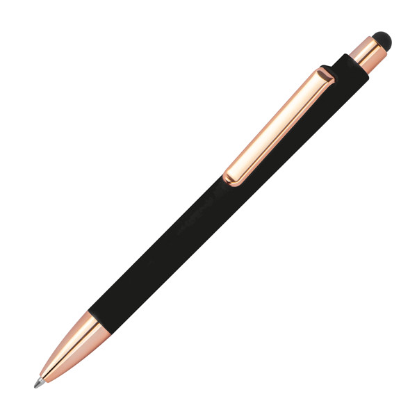 LENA Pogumované guľôčkové pero - Black