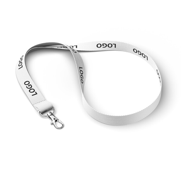 Organic cotton screenprint lanyard - 20mm width / Metal carabiner