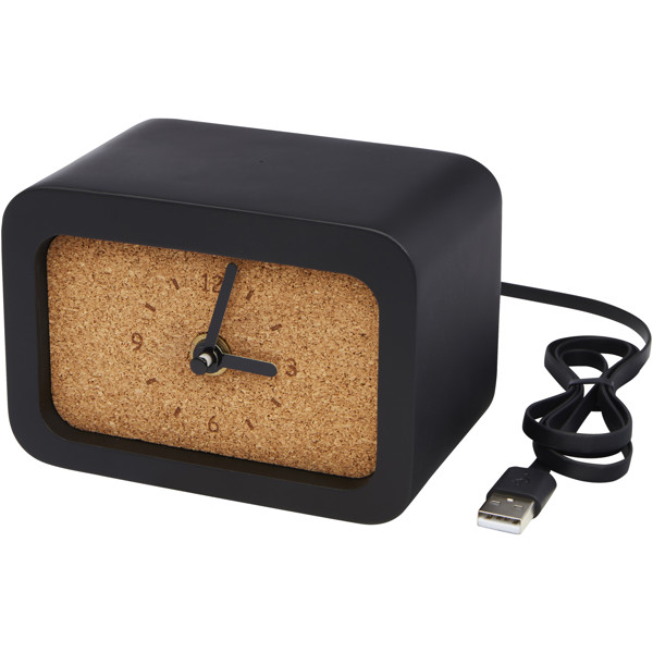 Momento wireless limestone charging desk clock