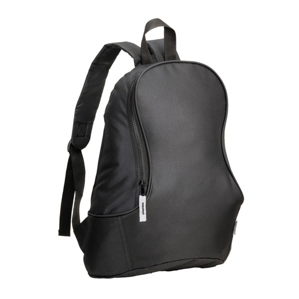 Recycled Polyester R-Pet Backpack With Adjustable Padded Shoulder Straps - Black