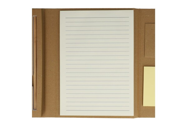 Set de papeterie en papier recyclé à trois volets