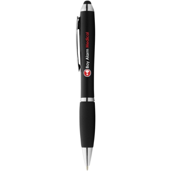 Nash coloured stylus ballpoint pen with black grip - Solid Black