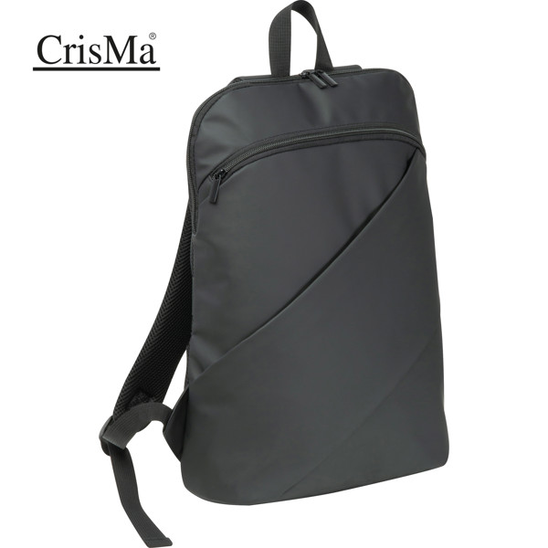 CrisMa backpack with slanted zip TROY - Black