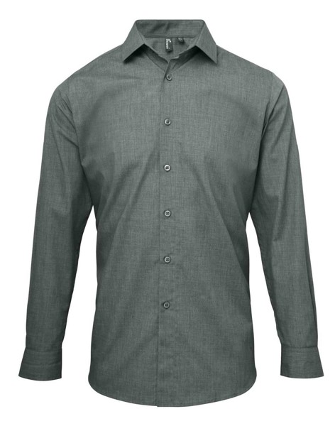 Muška poplinska košulja s roll rukavima i Cross-Dye uzorkom - Siva Denim / XS