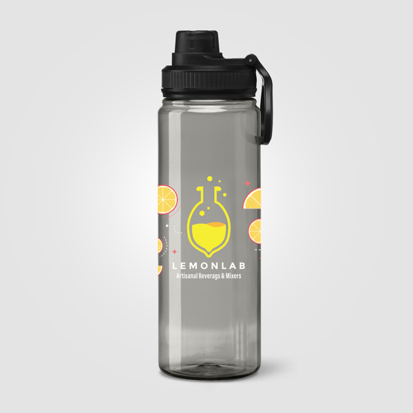 Alaska rPET Carry Handle Sports Bottle - 800 ml - Black / Silkscreen