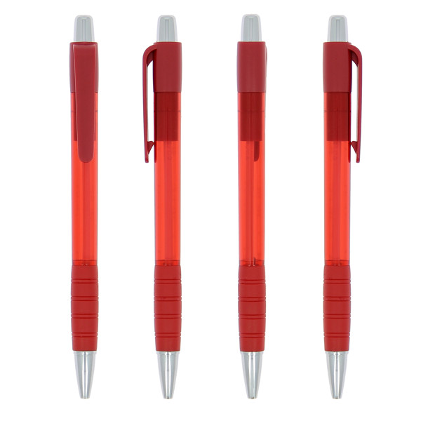 Gestreepte Grip Pen - Rood