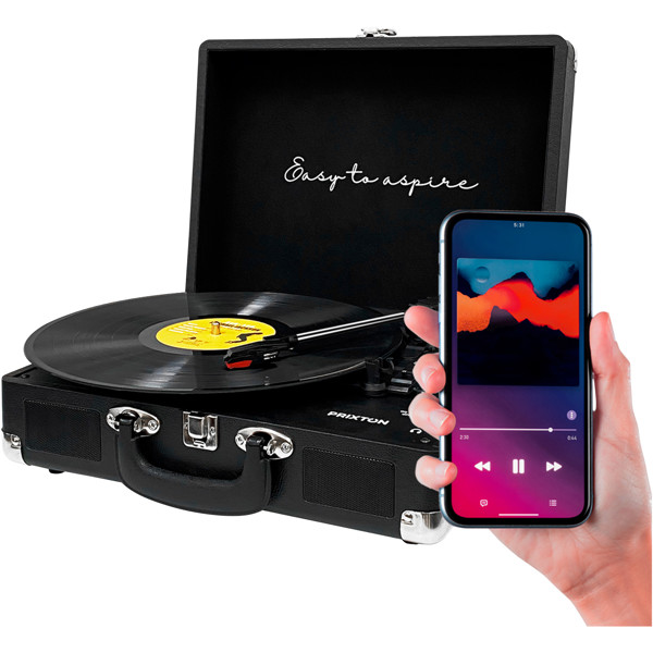 Leitor VC400 de vinil e MP3 Prixton - Preto liso