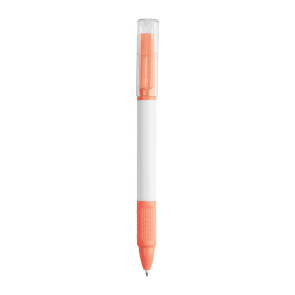 Ballpoint Pen with Highlighter Lens - Orange