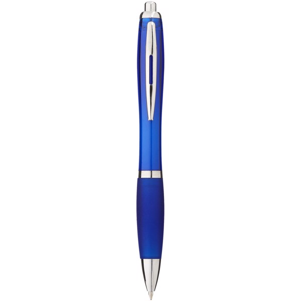 Stylo bille avec corps et grip colorés Nash (encre bleue) - Bleu royal