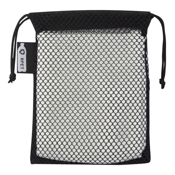 Asciugamano sportivo Raquel di raffreddamento in PET riciclato con pouch 80 x 30 cm - Bianco