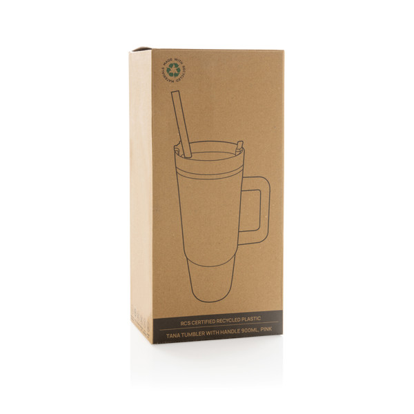 Termohrnek s madlem Tana 750ml z RCS recykl. plastu - Růžová