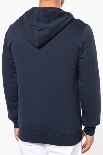 Men's Eco-Friendly Hooded Sweatshirt With Zip Fastening - Black / S