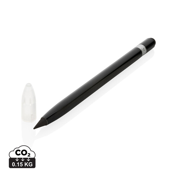 Aluminium inkless pen with eraser - Black