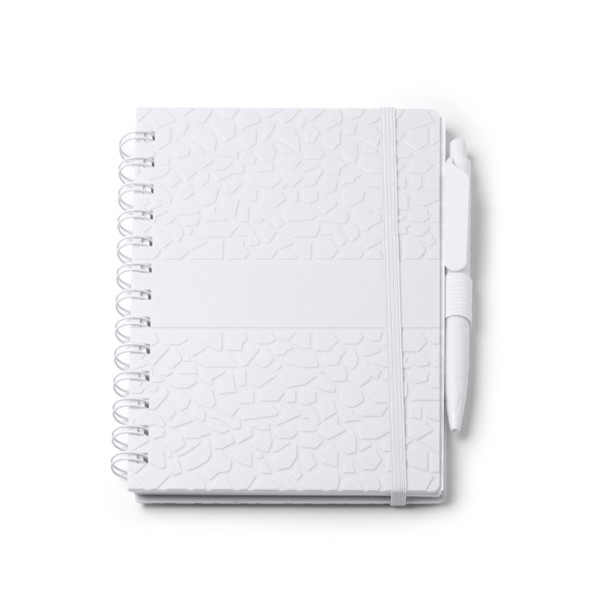 Libreta personalizada de papel piedra A5 con bolígrafo a juego