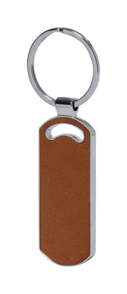 Keyring Behok, Rectangle - Brown