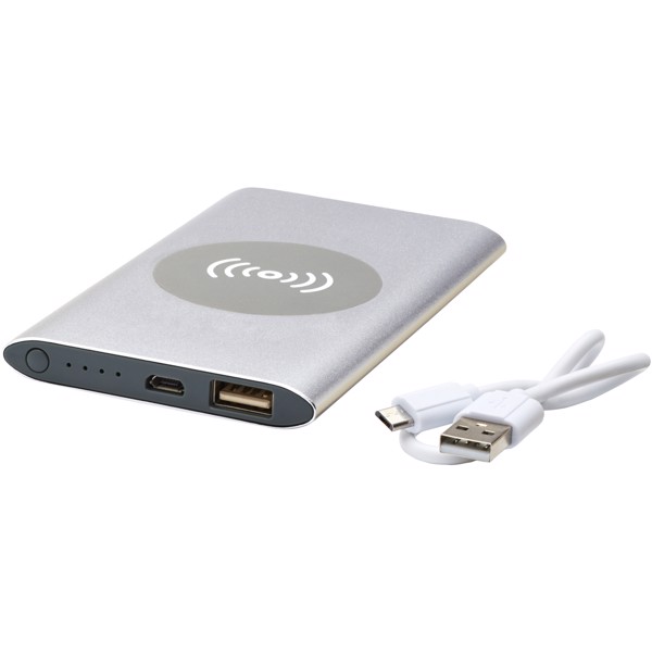 Juice 4000mAh trådløs powerbank - Sølv