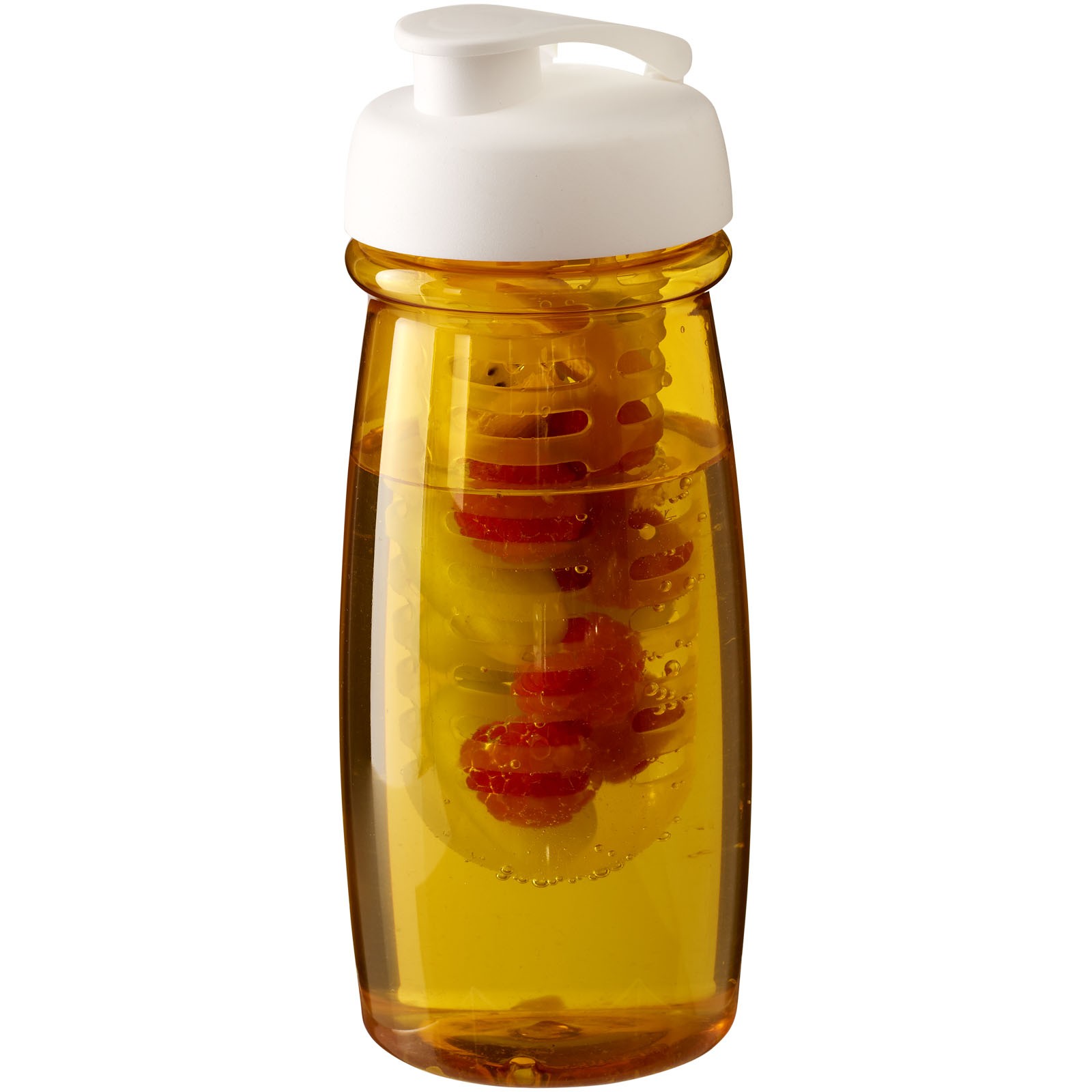 Sportovní láhev s infuzérema vyklápěcím víčkem H2O Pulse® 600 ml - Žlutá / Bílá