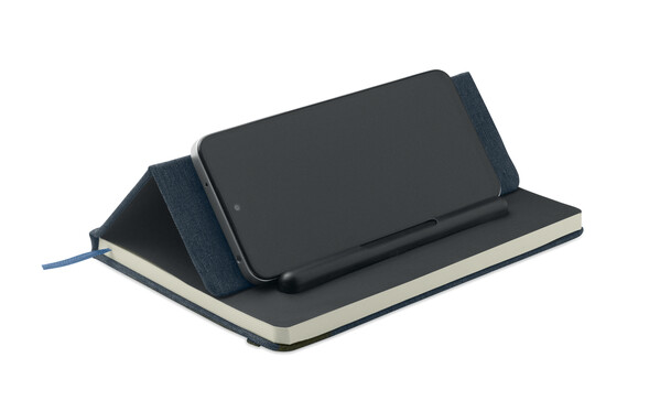 Cahier A5 support de téléphone Rinbook - Bleu Marine