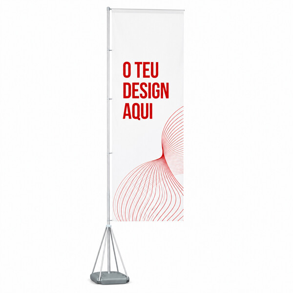 Mastro telescópico e bandeira — impressão incluída