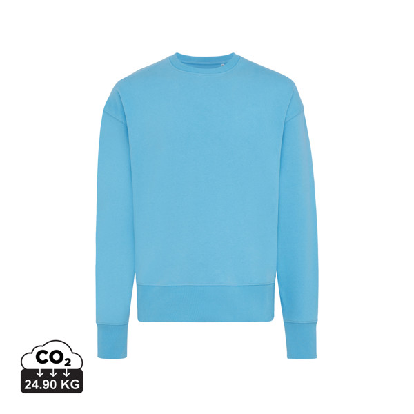 Sweater à col rond en coton recyclé Iqoniq Kruger - Tranquil Blue / S