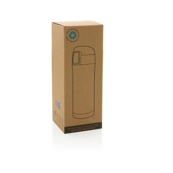 Termohrnek Easy lock z RCS recyklované oceli - Stříbrná