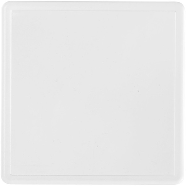 Ellison square plastic coaster with paper insert