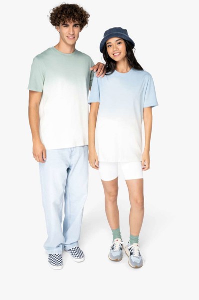 Unisex Eco-Friendly Dip Dye T-Shirt - Dip Dye Aquamarine / L