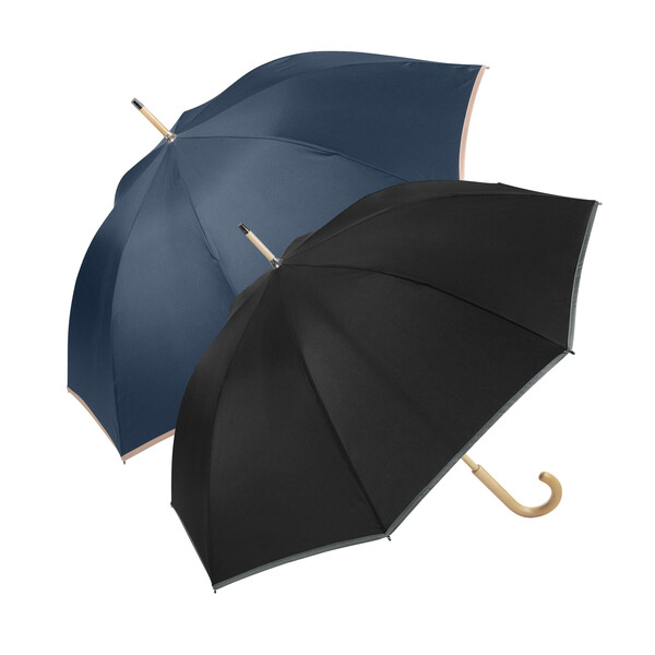 Parapluie ville biais contrasté LEOPOLD - noir