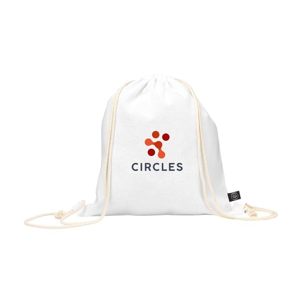 PromoColour GRS Recycled Cotton Backpack (150 g/m²) - Blanc