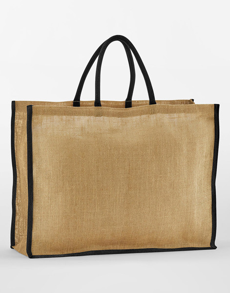 Natural Starched Jute Market Shopper - Natural / Olive Green / ONE SIZE