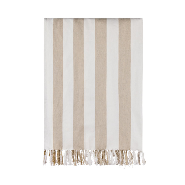 VINGA Ornos GRS hammam family towel - Beige / White